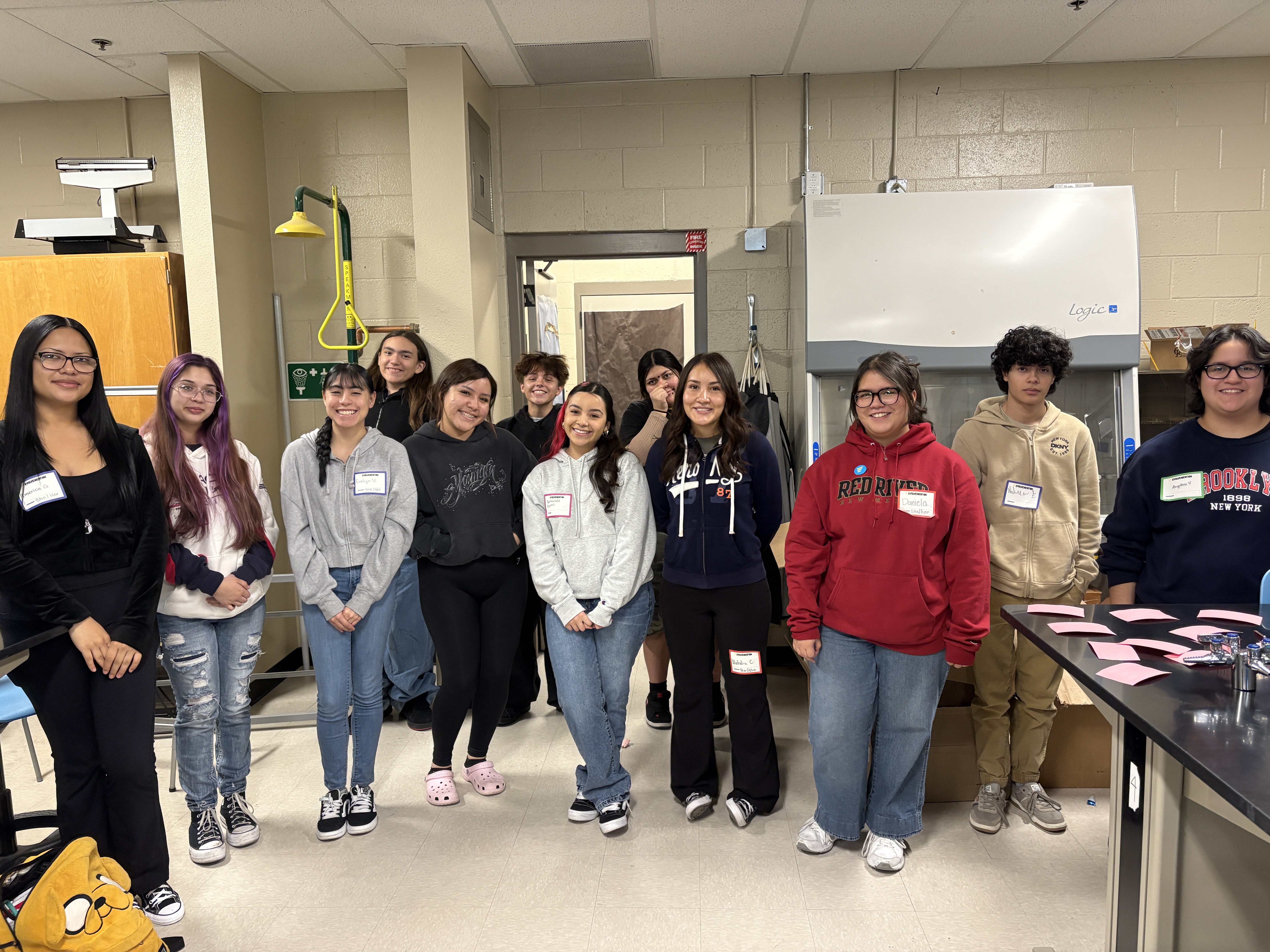 Picture of youth advocates at a training in their school's medical lab